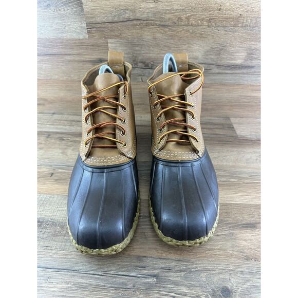 LL Bean Men’s Size 14M HM Bean Duck Boots Brown Leather 6” USA Made Rain… - Picture 5 of 10